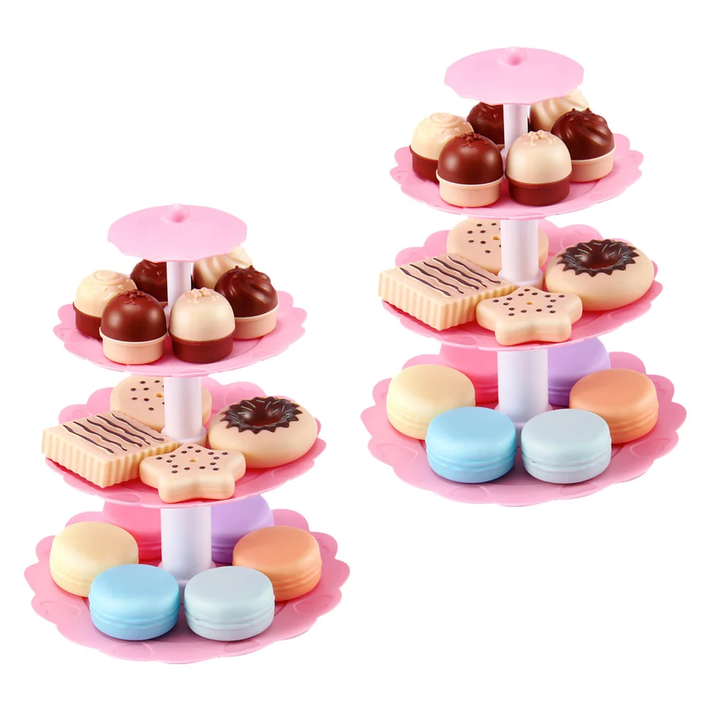 

2 Sets Kids Simulation Macaron Cake Toys Funny Girls Playing House Plaything