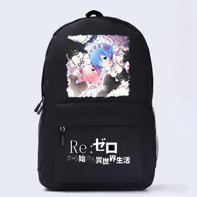 Хит продаж рюкзак унисекс из аниме Re: Zero Kara Hajimeru Isekai Seikatsu Ram/Rem Emiliacosplay школьные
