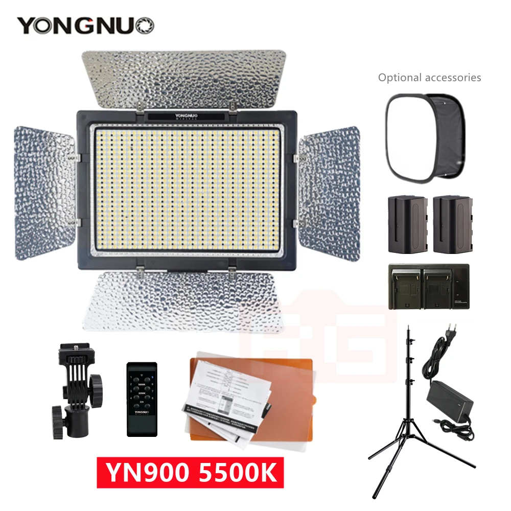 

Светодиодсветильник панель для видеосъемки YONGNUO YN900 5500K, профессиональная лампа для фотостудии, заполнясветильник ПА для макияжа, Vlog, TikTok, Ins,...