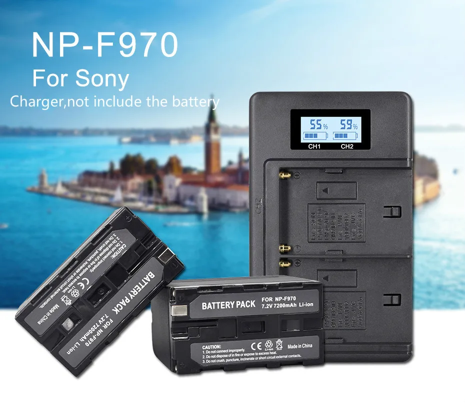 Цифровое зарядное устройство для батарей с ЖК-дисплеем NP-F960 970 NP F970 NPF970 Sony F930 F950 F770