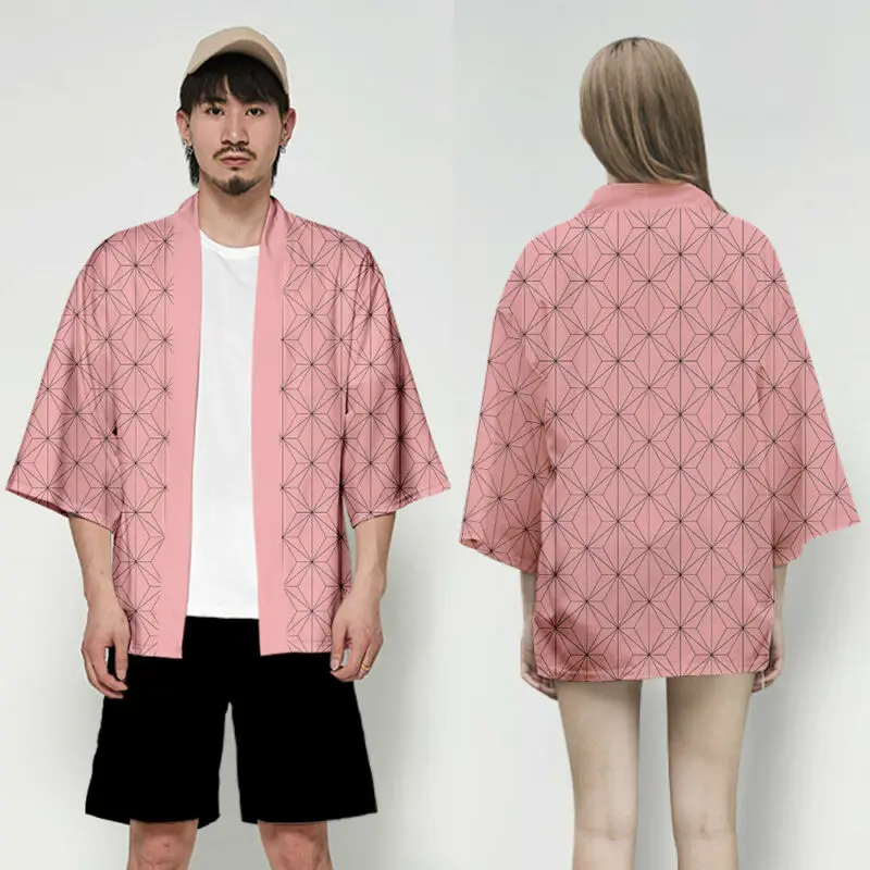 

Women/Men Summer Casual Cool Streetwear Demon Slayer Kimetsu no Yaiba 3D Printing Japanese Anime Kimono Haori Yukata Cosplay