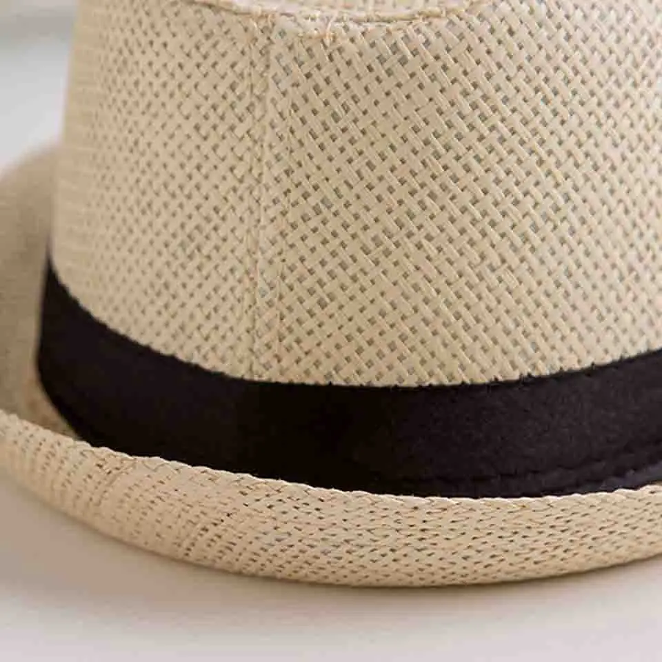 

Solid Straw Hat Women's Summer Sunhat England Panama Top Men's Sunvisor Kids' Beach Outdoor Chapeau Parent-child Jazz Hat