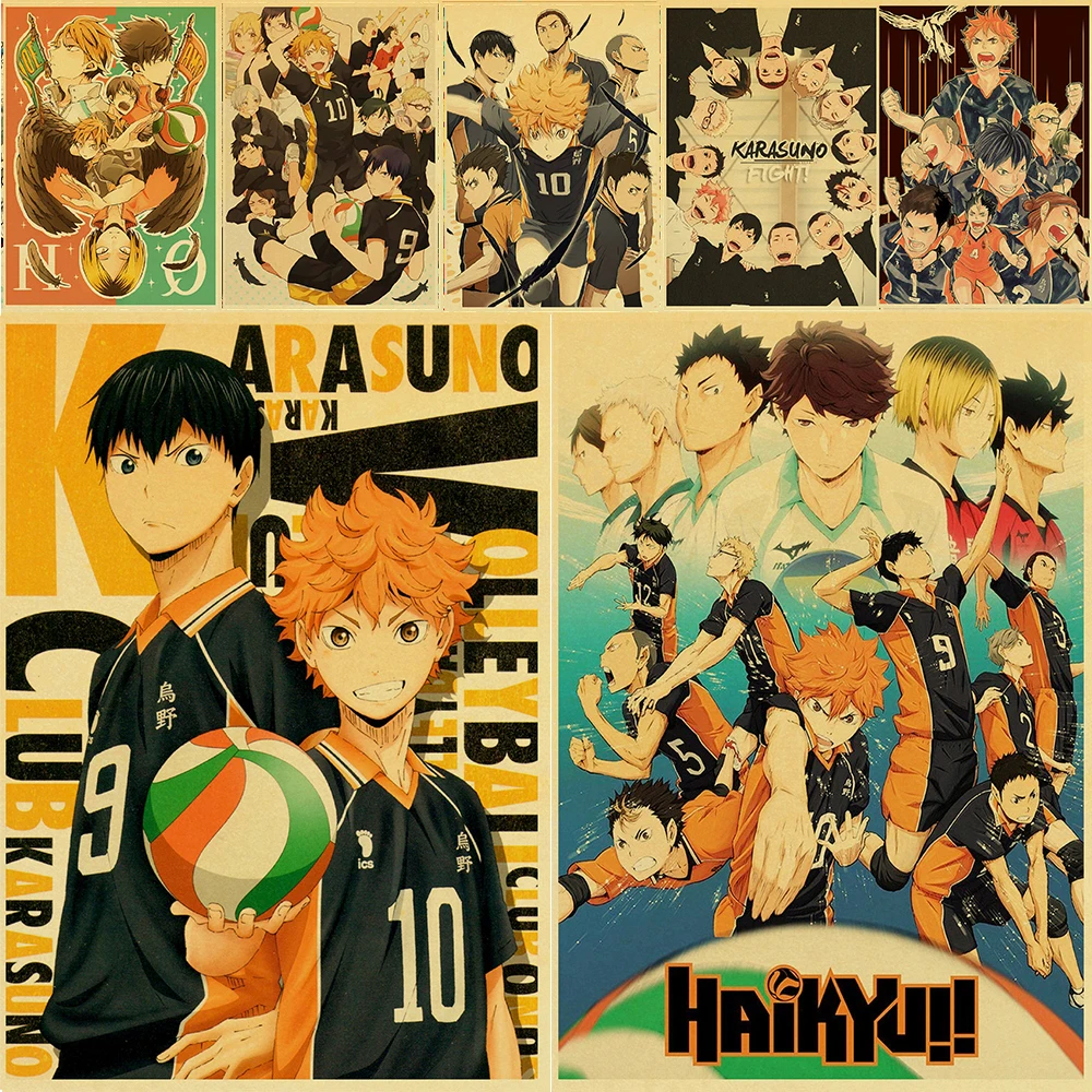 

Картина на холсте с японским мультяшным Аниме Haikyuu, настенная лампа, скандинавский Декор для дома, картины, декор для гостиной