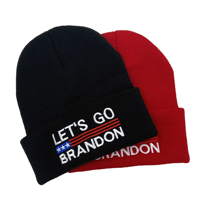 

Let's Go Brandon Unisex Winter Hats Knitted Warm Flanging Cap Soft Beanie Hats For Men Women Warm Thick Outdoor Ski Sports Hat