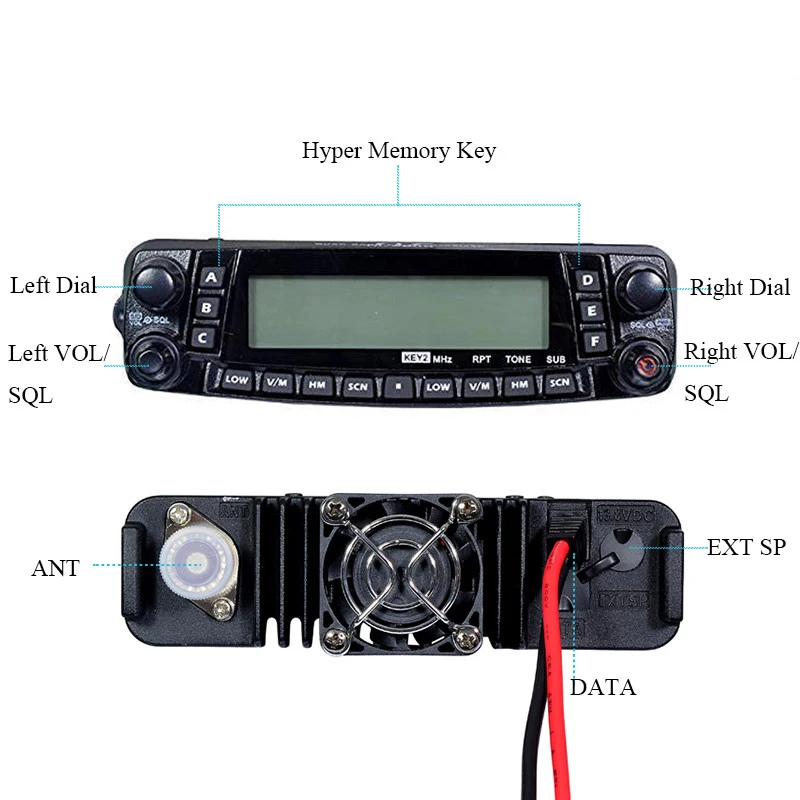 2011A Quad Band иди и болтай Walkie Talkie TYT TH 9800 29/50/144/430 МГц 50 Вт двойной Дисплей Мобильная