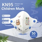 Многоразовые маски для детей, Мультяшные лицевая маска в виде кошки, дышащие защитные колпачки для рта, 10-50 шт.