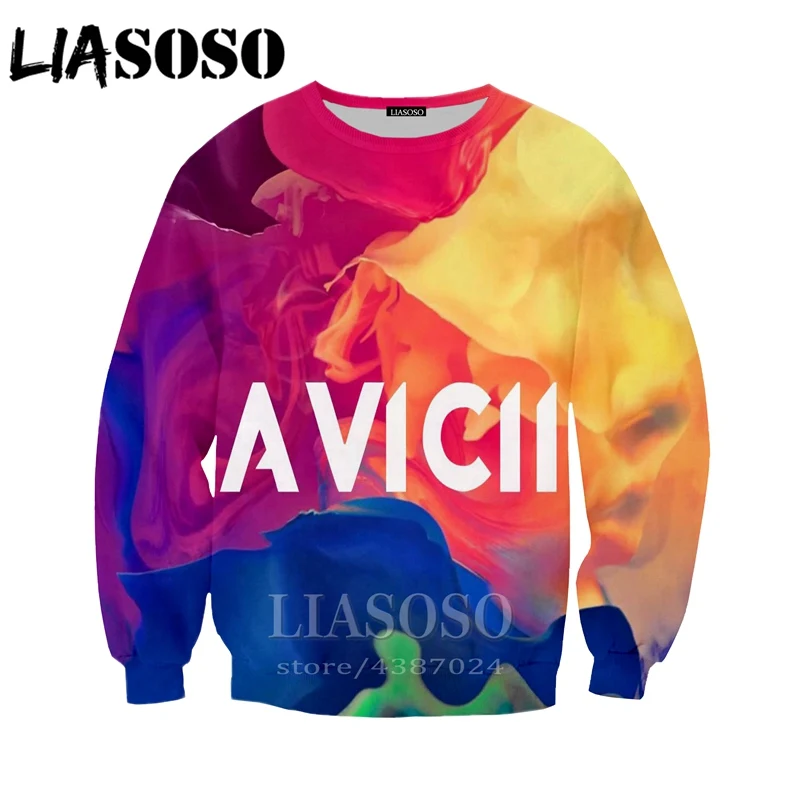 LIASOSO/Новинка зимы новая мода для мужчин и женщин 3D принт DJ singer Avicii толстовка на