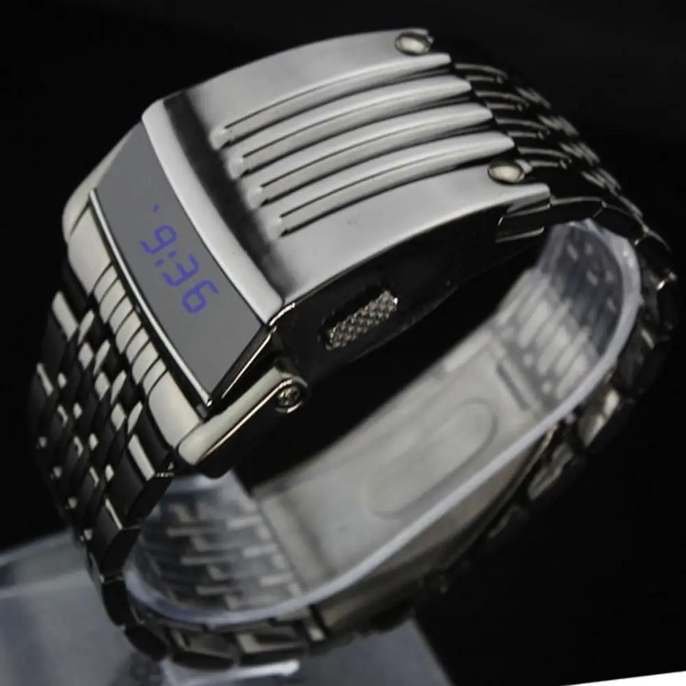 

Wrist Watch LED Automatic Energy Saving Mode Stainless Steel Digital Calendar Sport Watch for Officer