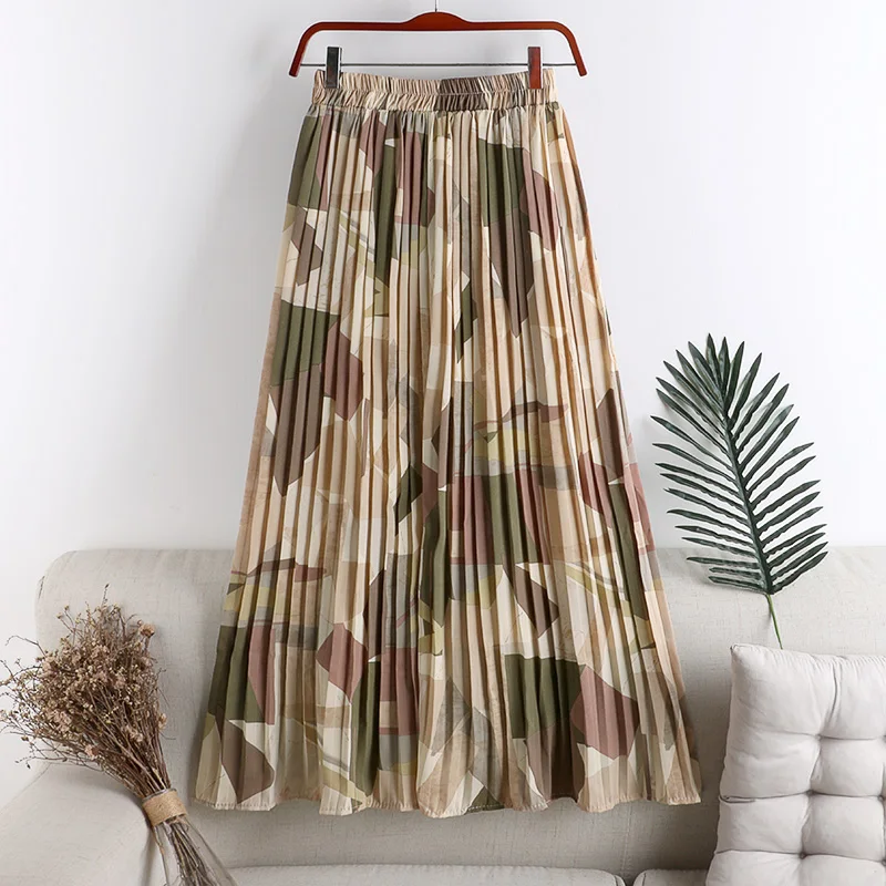 Женская юбка-зонтик из тюля REALEFT винтажная длинная юбка с геометрическим принтом