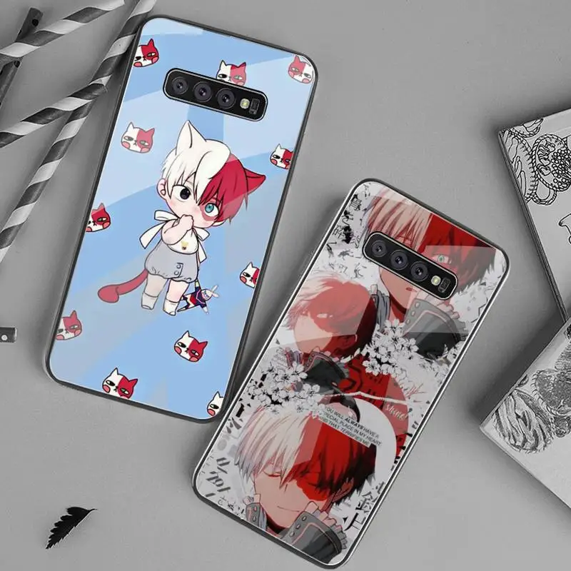 

USAKPGRT Shoto Todoroki Phone Case Tempered Glass For Samsung S20 Plus S7 S8 S9 S10 Plus Note 8 9 10 Plus