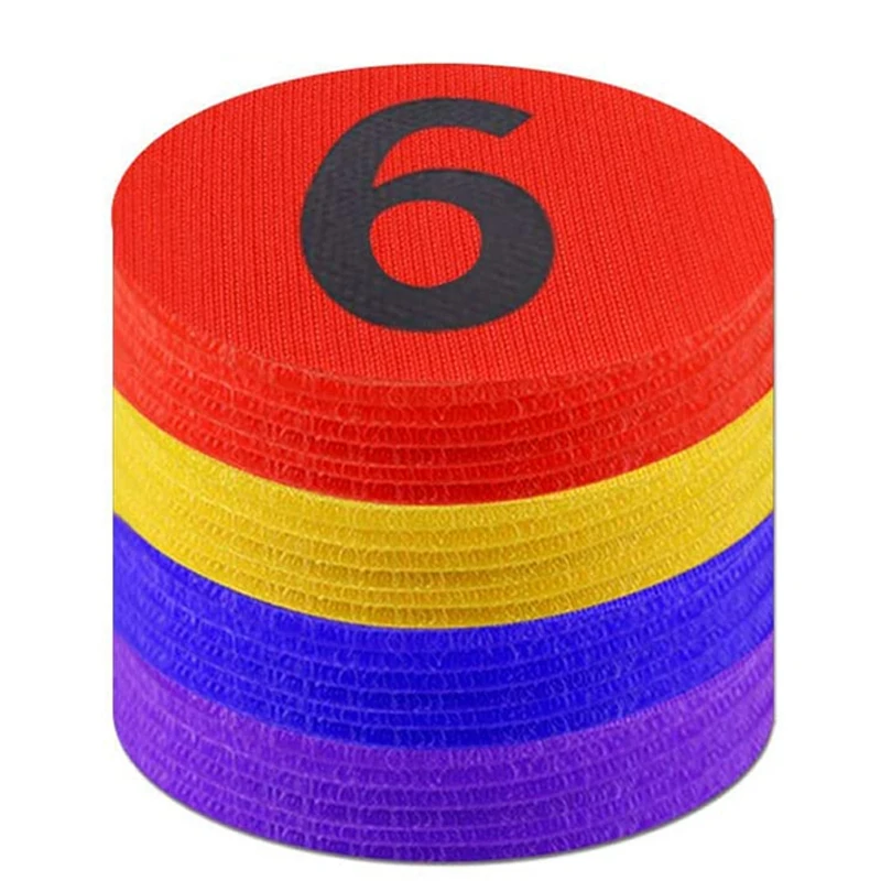 

4Inch Diameter Carpet Spot Sit Markers x 24 Classroom Circles with Numbers 1-24 for Teachers (4 Colors)