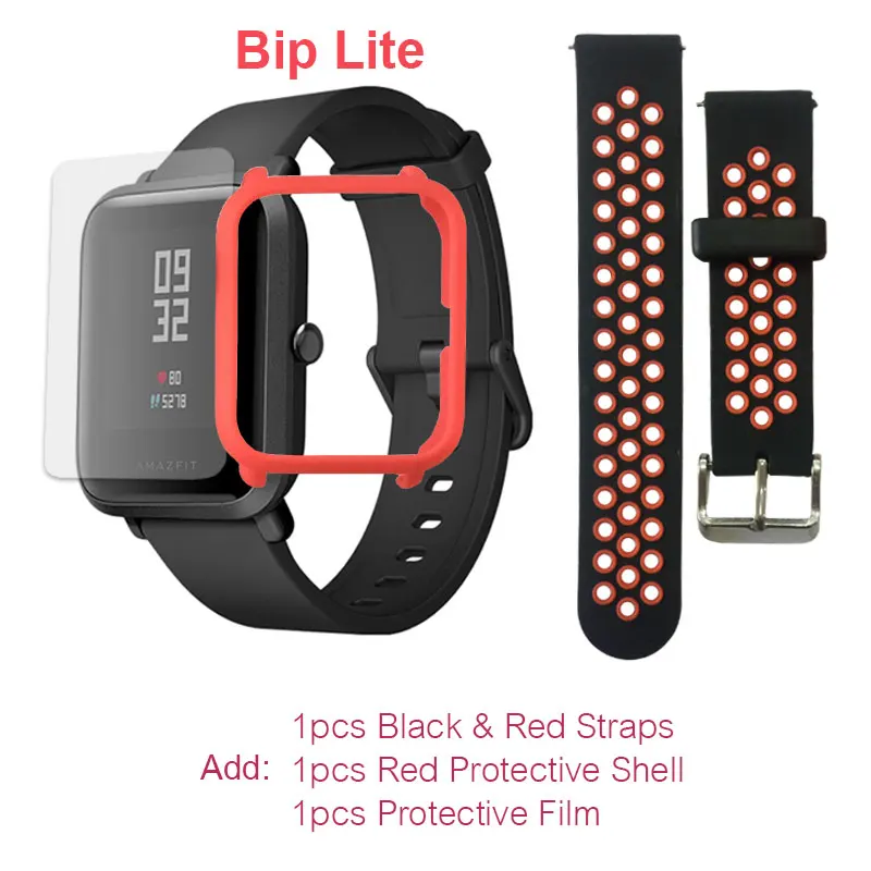 BlackRedS RedS F Глобальная версия Xiaomi Huami Amazfit Bip Lite Смарт-часы легкие умные часы с 45 дней в режиме ожидания gps - Цвет: BlackRedS RedS F