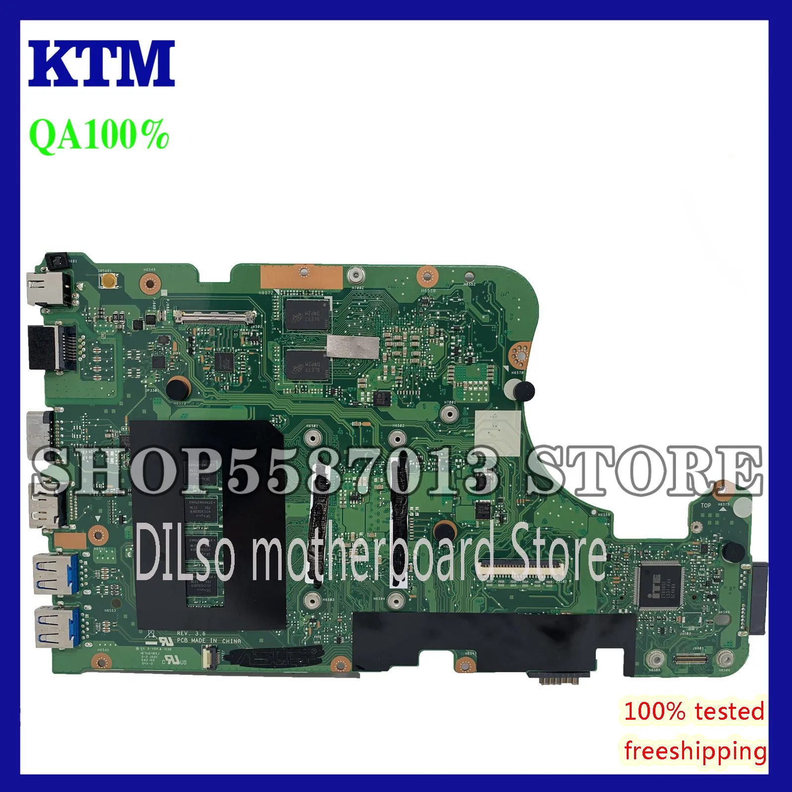 

KEFU X555LD Motherboard For ASUS X555LD X555LP X555LA X555LJ X555 Laptop Mainboard I3-4005U 4G RAM original