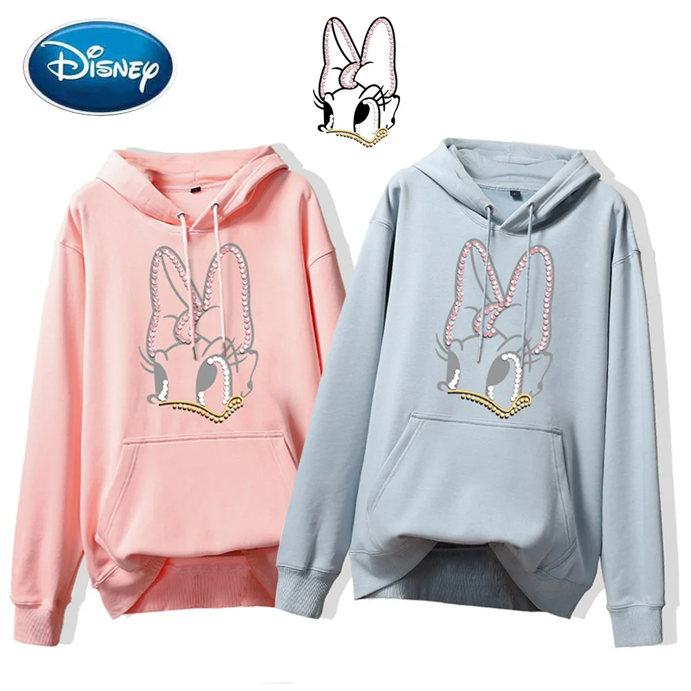

Disney Fashion Daisy Duck Print Hooded Pullover Pocket Streetwear Casual Unisex Women Sweatshirt Jumper Long Sleeve Tops 9 Color