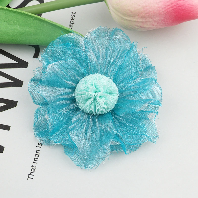 30 5PCS /33 Colors Mini Chiffon Fabric Flower For Wedding Invitation Artificial Flowers For Dress Decoration - Цвет: 30