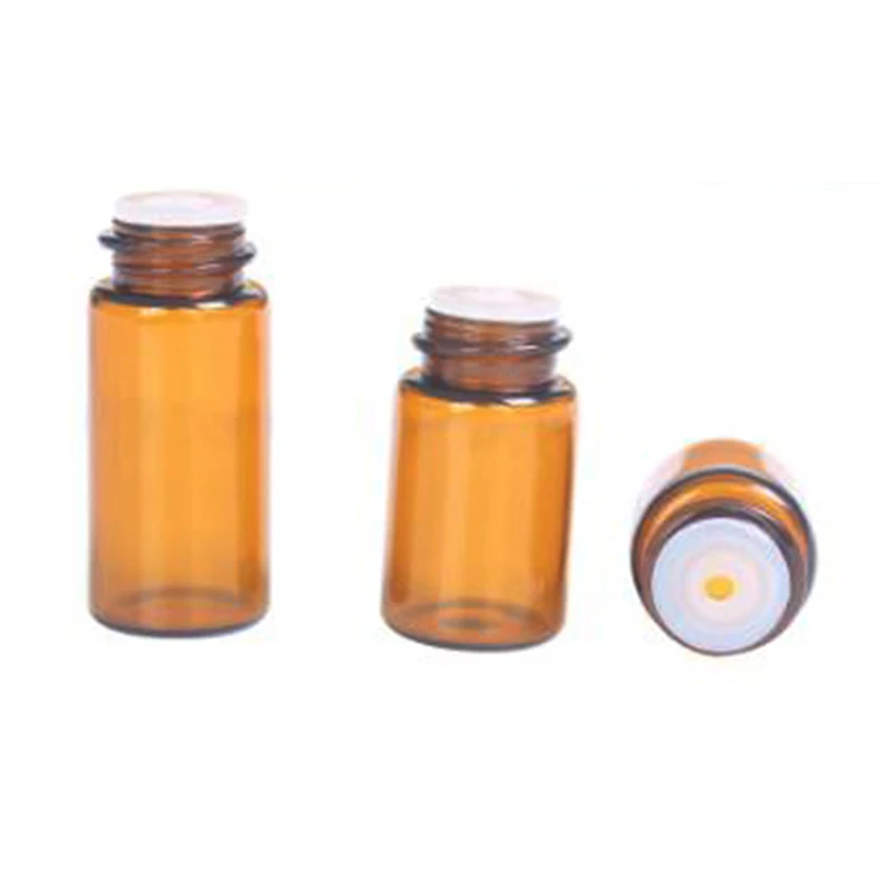 Флакон Янтарный стеклянный для эфирного масла 100 шт./компл. 1-3 мл с отверстием