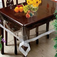 2022 hot soft glass round transparent pvc plastic oilcloth tea table cloth cover waterproof tablecloth christmas wedding decor