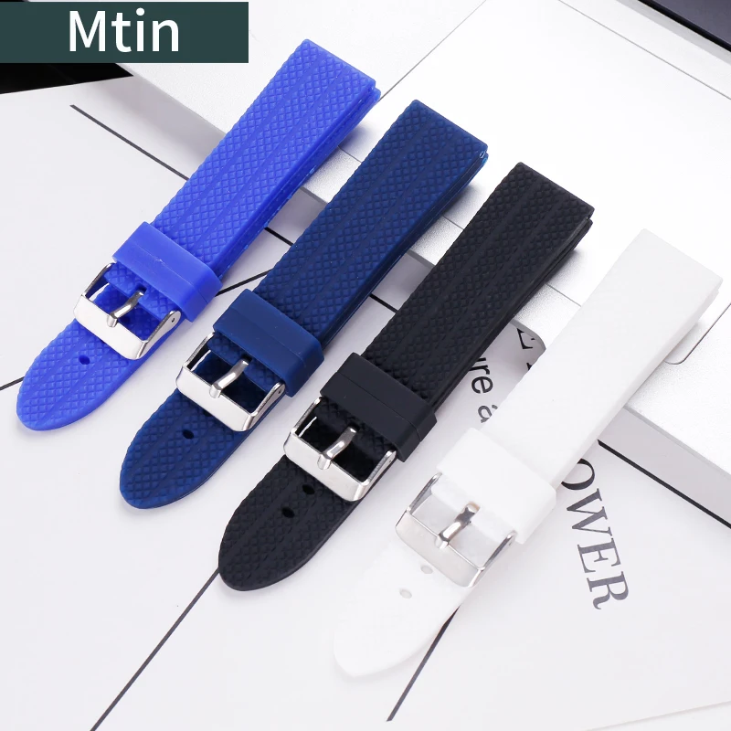 Silicone strap men's 22mm pin buckle for Huawei watch GT2 samsung Gear S3 active 2 Amazfit GTR outdoor sports wristband chain