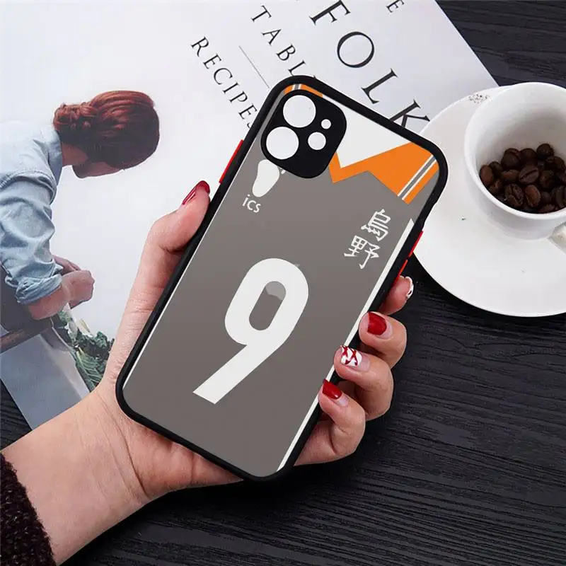 

anime cartoon Haikyuu!! Unifom Phone Cases Transparent Matte for iPhone 7 8 11 12 s mini pro X XS XR MAX Plus cover funda shell