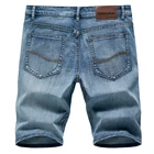 Шорты мужские джинсовые тонкие, Классические деловые повседневные брендовые, черные синие, лето 2021