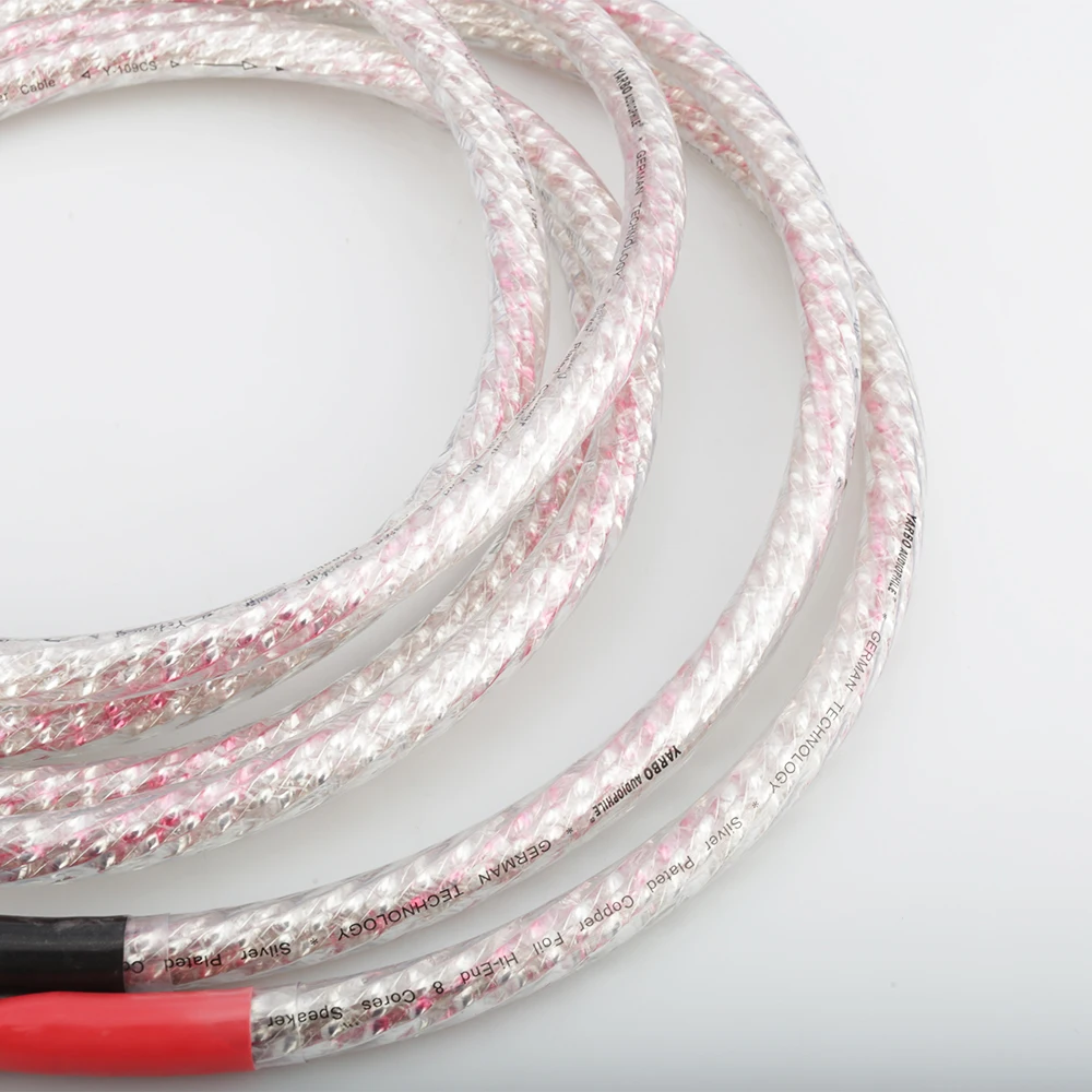 Pair 2.5m OFHC Copper speaker cable with banana plug Audio HIFI Speaker wire