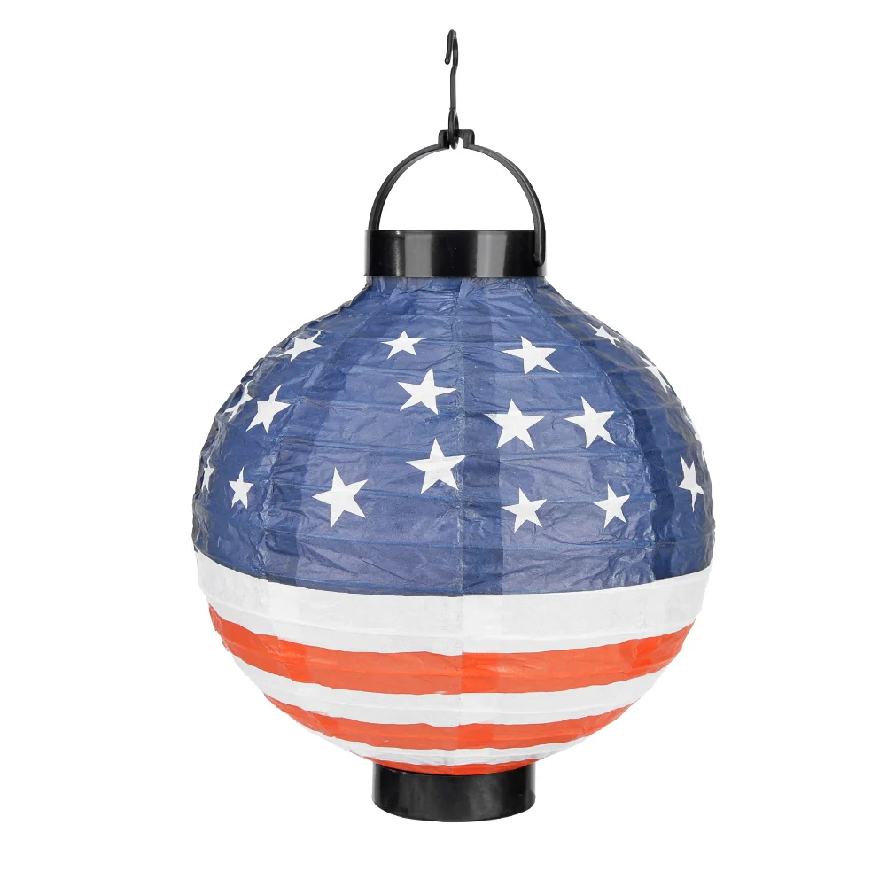 

LED Lantern Light Hanging Round Garlands LED Powered Independence Day Lamp Holiday Party Wedding Decorative Lights