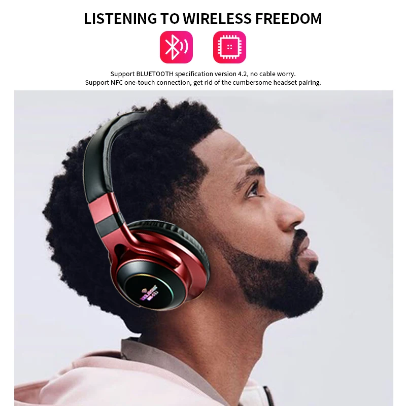 Беспроводные наушники VITOG с повязкой на голову Bluetooth 8D Hi-Fi игровые стереонаушники