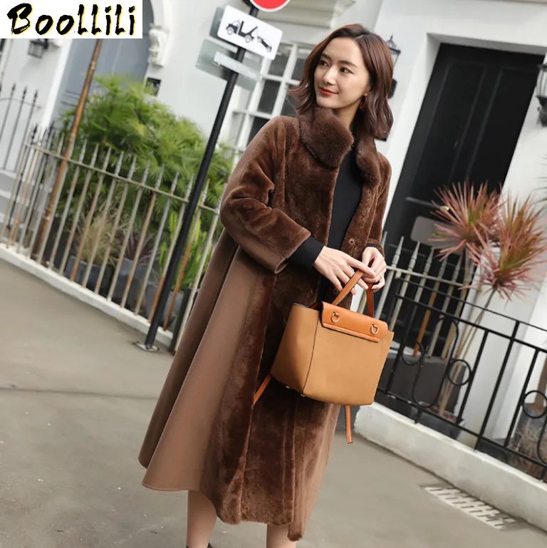 Меховое пальто Boollili Женская шерстяная куртка женская одежда 2023 норковый меховой