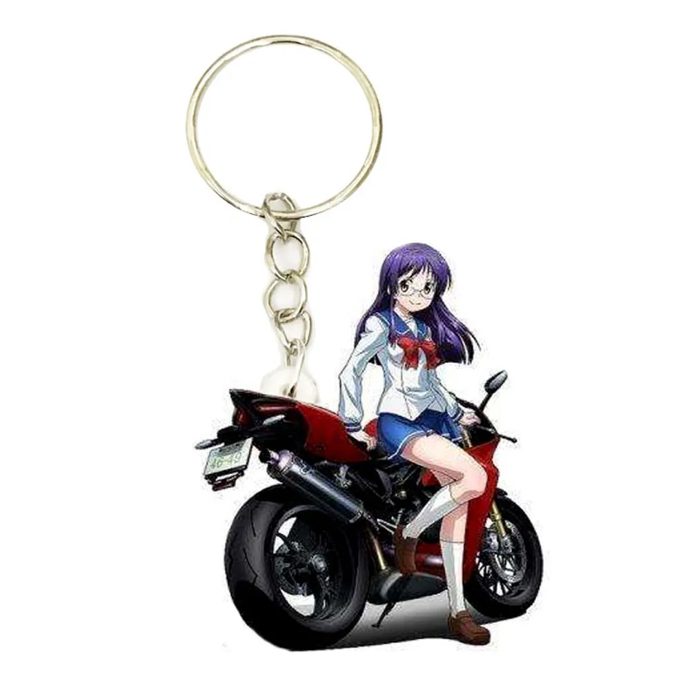 Japan Animax Bakuon женский винтажный акриловый брелок для ключей с мотоциклом