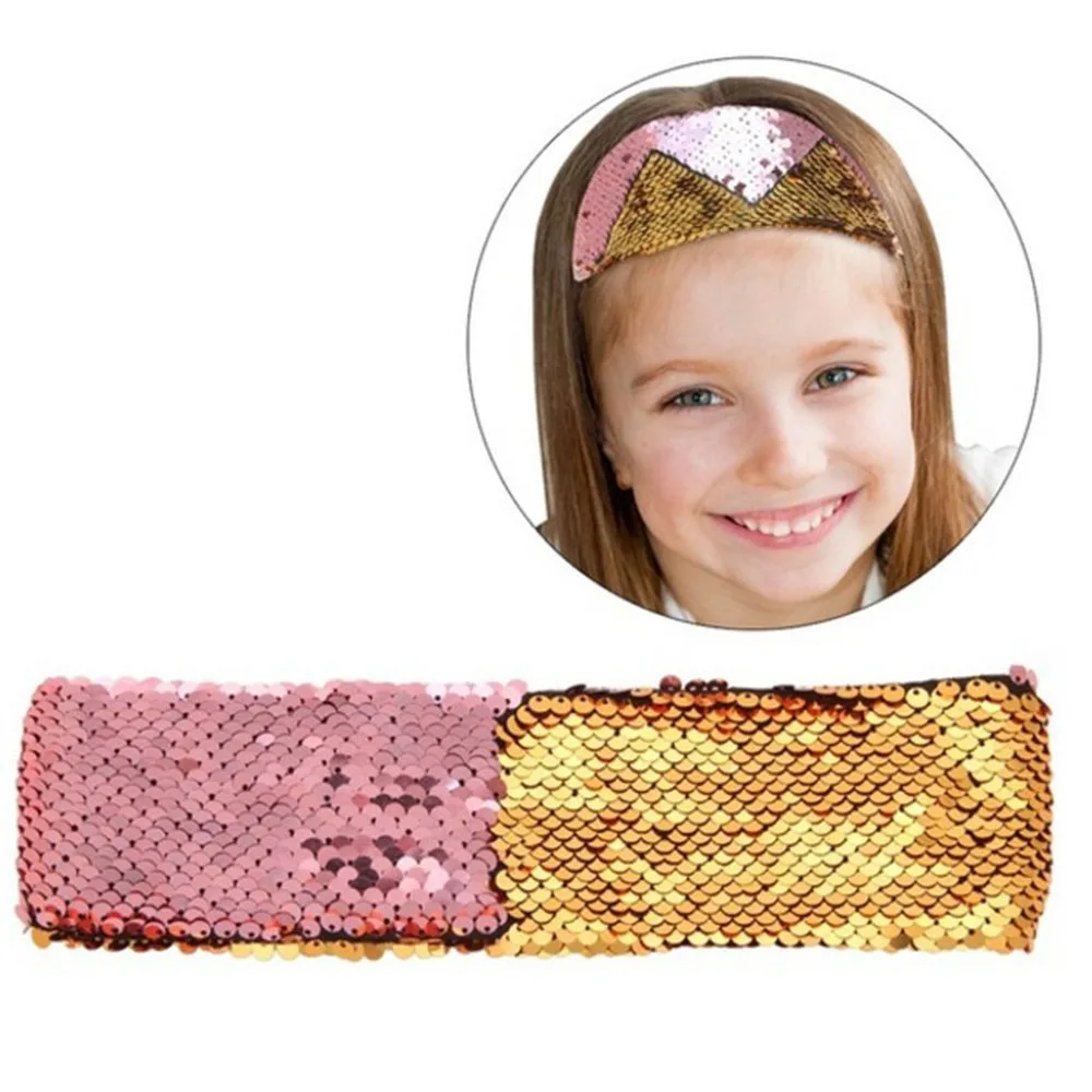 Женский двусторонний ободок с блестками 3 цвета модный для девушек и женщин| |