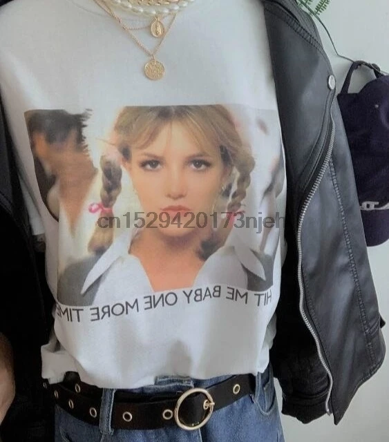 Футболка от Hit Me Baby One More модная женская футболка в стиле 90 х годов с надписью Britney