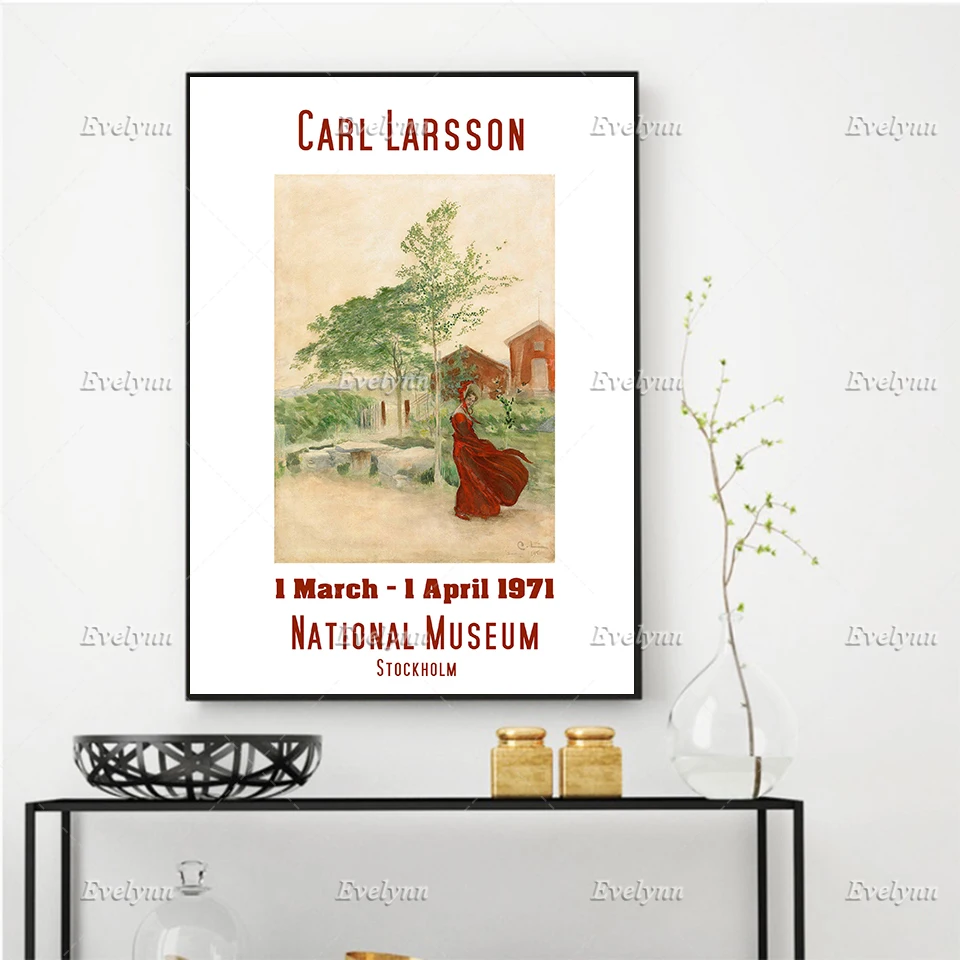 

1977 Vintage Exhibition Poster For Works By Carl Larssen Home Decor Prints Wall Art Canvas Living Room Decoration Unique Gift