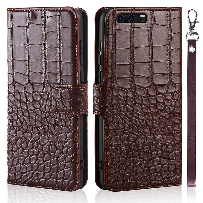 

Флип-чехол для телефона Huawei P10, чехол 5,1 дюйма, Оригинальная текстура крокодиловой кожи, дизайнерский чехол-книжка, кошелек, чехол с ремешком и держателем для карт