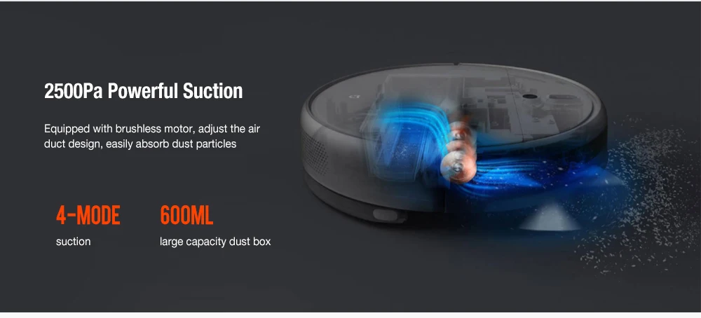 Xiaomi MIJIA 1C подметальный робот-пылесос с визуальной динамической навигацией умный резервуар для воды 2500Pa мощный всасывающий