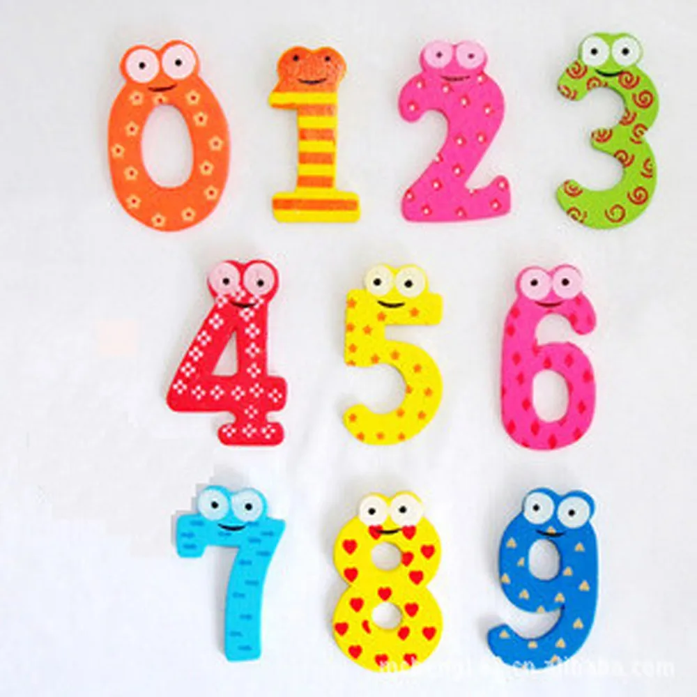 

10PCS/Set Fridge Magnets Magnetic Wooden Numbers Math Set for Kids Children Preschool School home decor Wall stickers