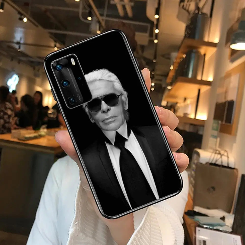 

World famouso designer karls Phone Case For Huawei P 40 30 20 10 9 8 Lite E Pro Plus Black Etui Coque Painting Hoesjes comic fa