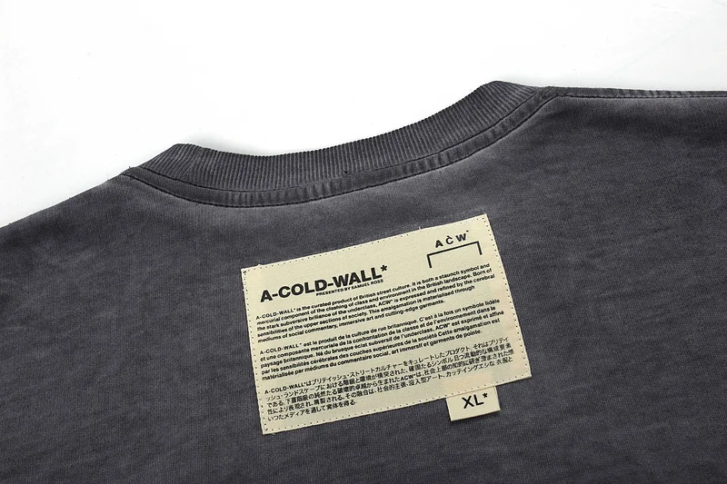 

2019 ACW A-COLD-WALL Logo Printed Vintage Sweatshirts tee Hiphop Streetwear Men Casual Loose Sweatshirt Pullover ACW