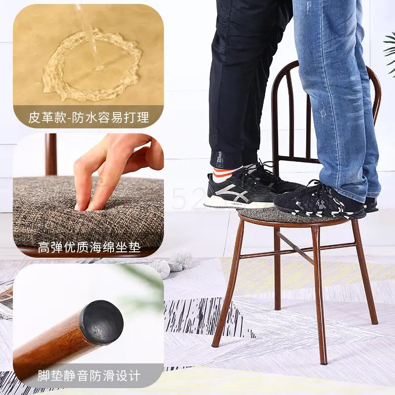 Простой домашний стул из твердой древесины с имитацией железа в скандинавском