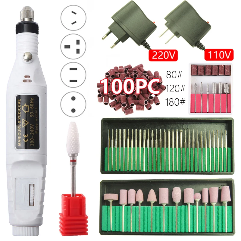 

Electric Manicure Machine Professional Nail Drill Machine Kit Ceramic Nail File Manicure Pedicure Nail Art Nail Polishing Tool