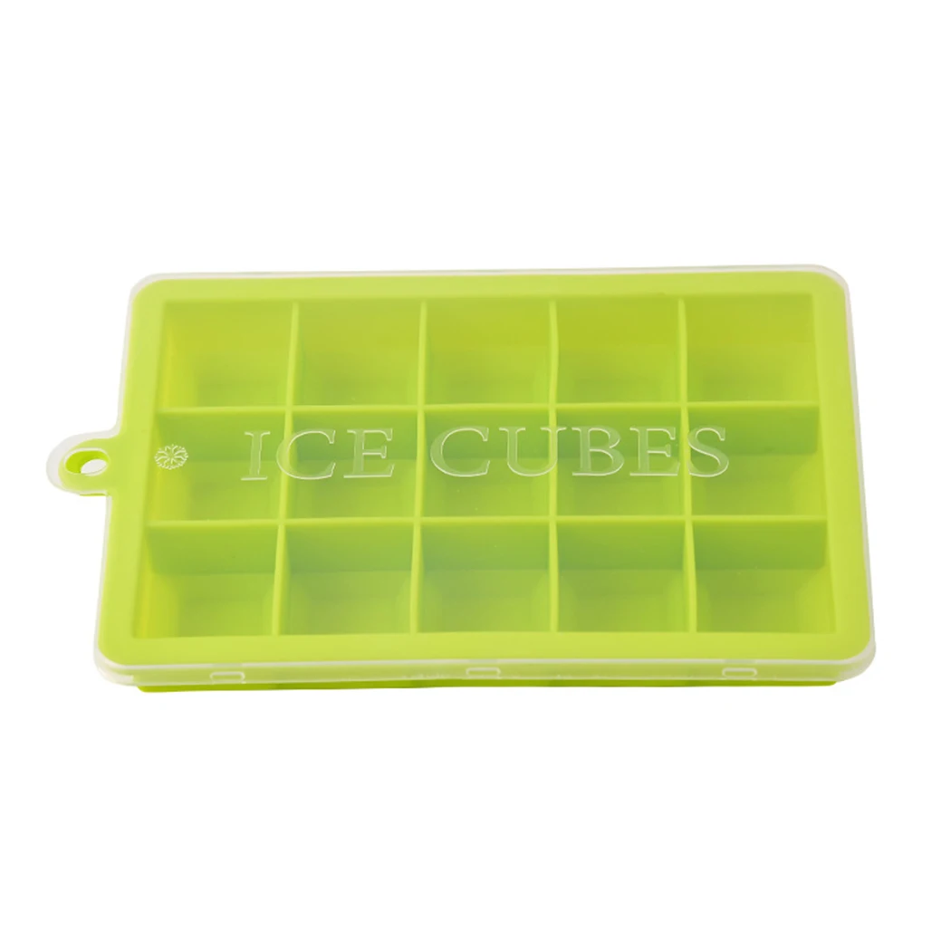 

Non-stick Silicone Ice Cube Mould Mold Tray Plastic With Lid Home Freezer Maker Kitchen 19*19*2.5cm Multi-purpose Ice Tray
