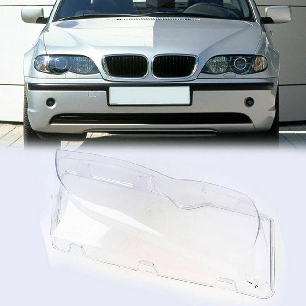 2 Pcs High Quality Polycarbonate Headlight Glass Lens Lamp Cover For BMW E46 3 Series 2001-2006 Exterior Hoods | Автомобили и