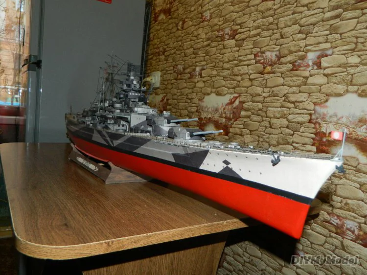 DIYMyModeI-rompecabezas de pel&iacute;cula de la clase alemana Bismarck, tilpitts battleship, manualidades artesanales, Kit de papel, hecho a mano juguete, regalo-1