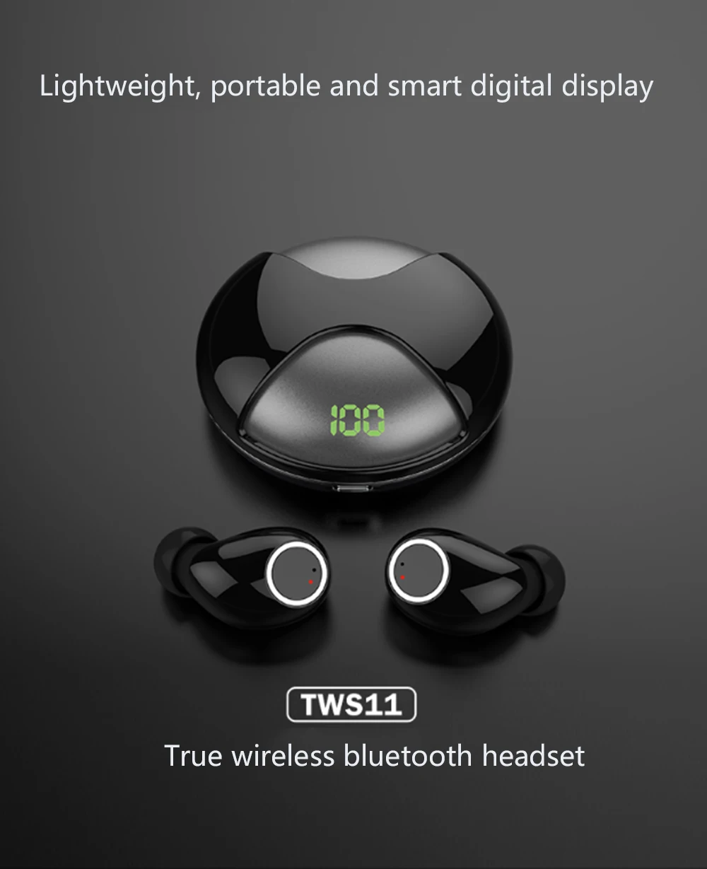 Uiisii tws11 Беспроводная bluetooth-гарнитура mini touch ipx6 водонепроницаемая, Высококачественная портативная гарнитура с зарядным устройством с микрофоном