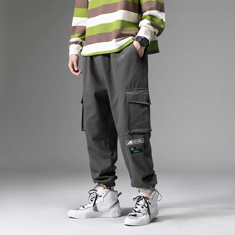 Мужские брюки-карго Huncher модные мешковатые брюки в стиле хип-хоп 2020 Японская