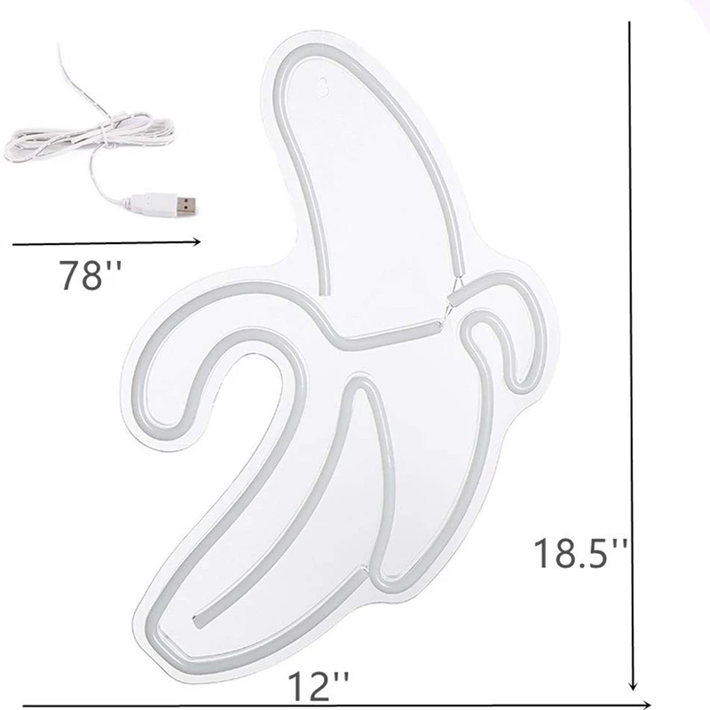 Неоновые вывески в форме банана светодиодный неоновый свет художественные