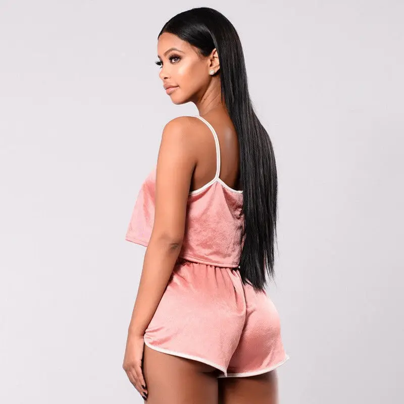 Модный женский летний сексуальный комплект из двух предметов короткий топ и