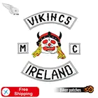 Нашивка Vikihcs, Ирландия, MC, мотоциклетная нашивка, термоклейкая нашивка, водитель, байкер, Череп, злой сатана, пластыри для спины, аппликация на одежду