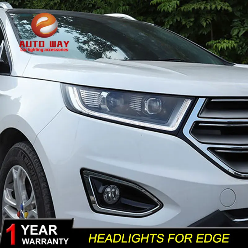 Чехол для Фар Ford Edge 2015 2018 автомобильный Стайлинг СВЕТОДИОДНЫЙ DRL Объектив двойной