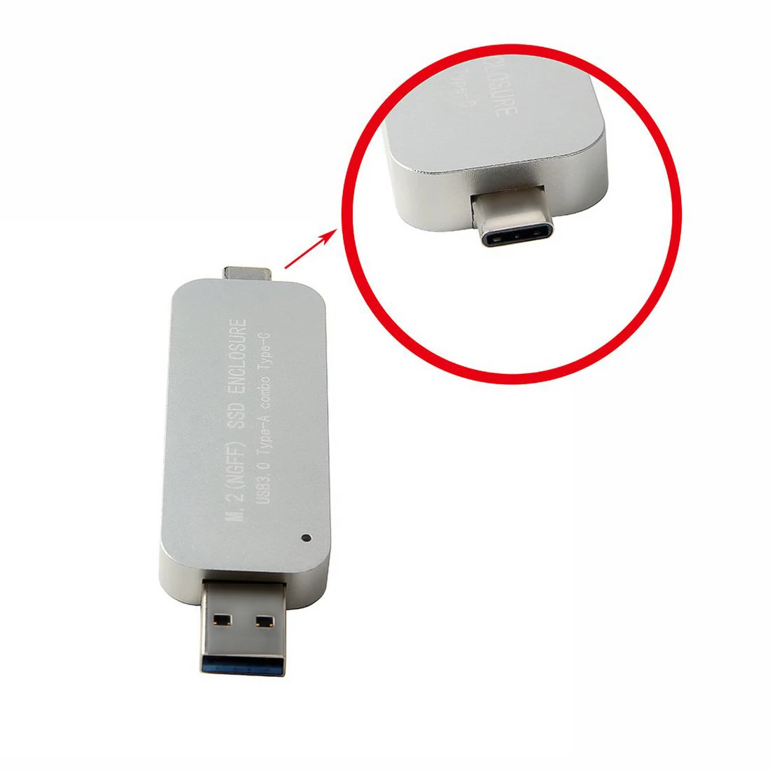 USB3.0 to M.2 SSD Enclosure USB Type-A Combo Type-C for NGFF OTG Cellphone Laptop Computer PC 2230 2242 HDD Mobile Drive Case