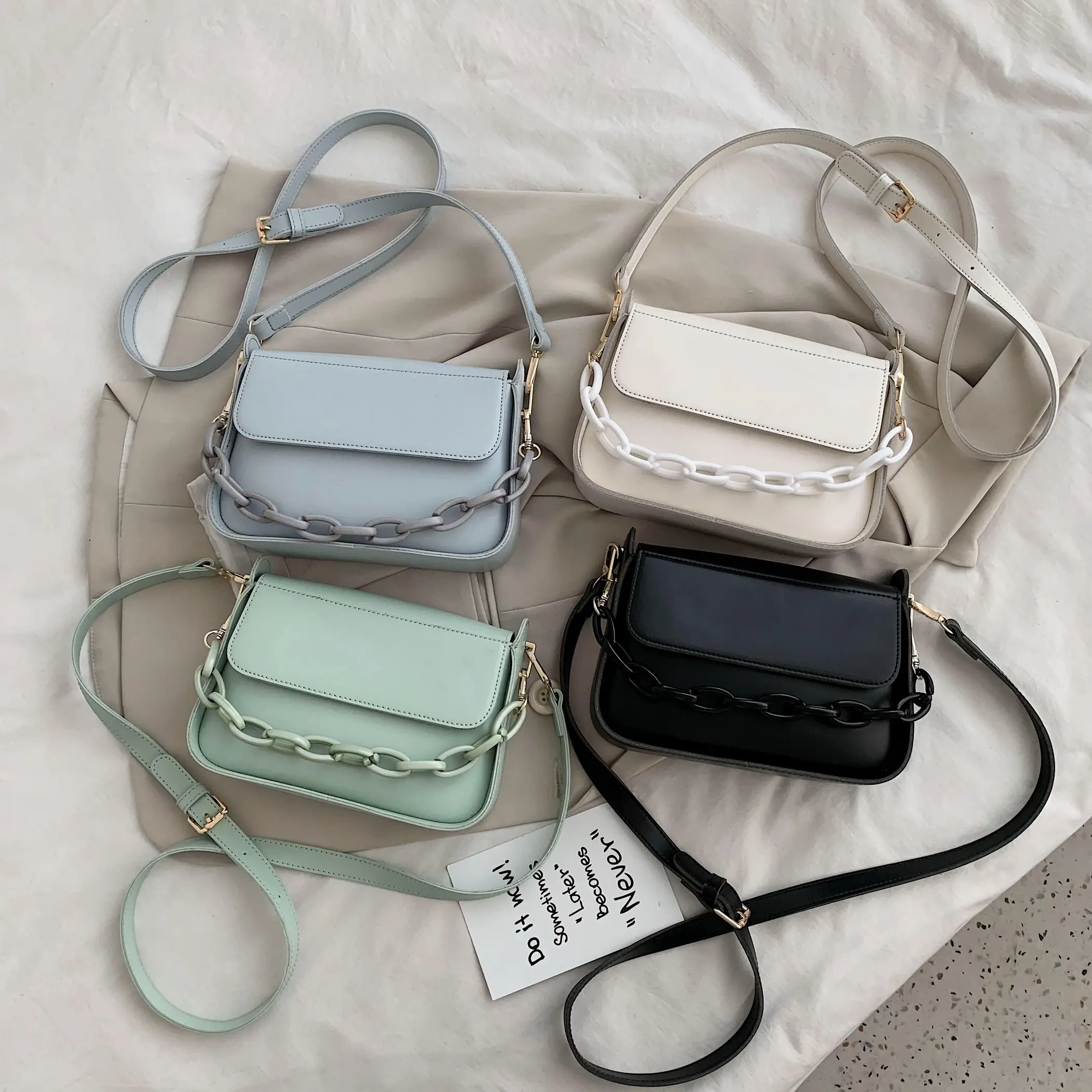 

Solid Color Small PU Leather Crossbody Bags For Women 2020 Summer Chain Designer Lady Travel Shoulder Simple Handbags